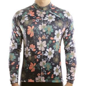 Long Sleeve Cycling Jersey Flowers